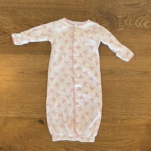 Magnolia Baby NB girls convertible gown pjs pink teddies